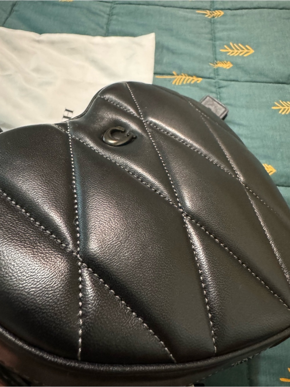 Coach Black Quilted Heart Crossbody - Picture 4 of 11